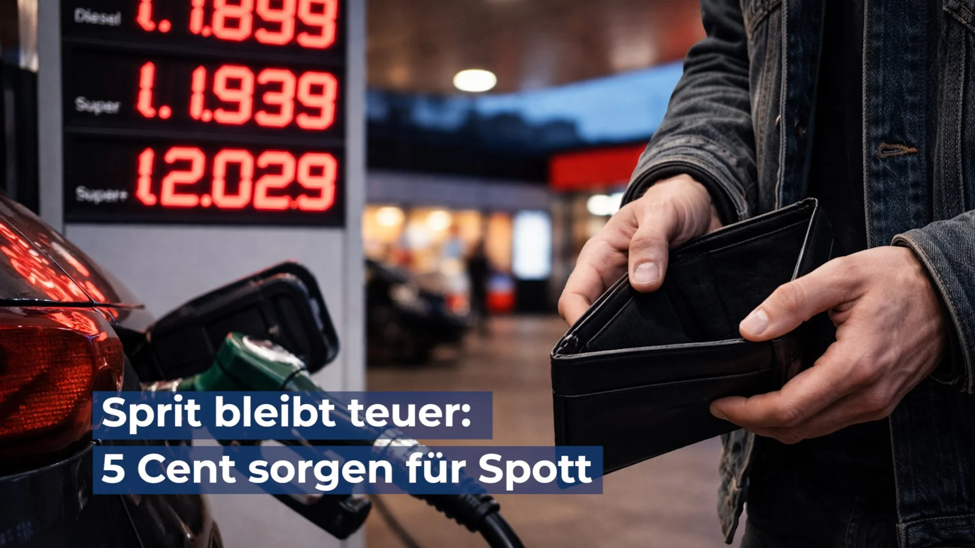 Sprit bleibt teuer: 5 Cent sorgen für Spott