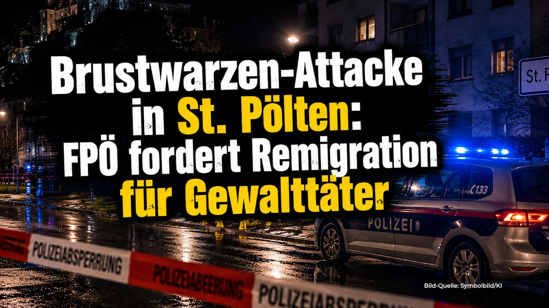 Brustwarzen-Attacke in St. Pölten - FPÖ fordert Remigration für Gewalttäter