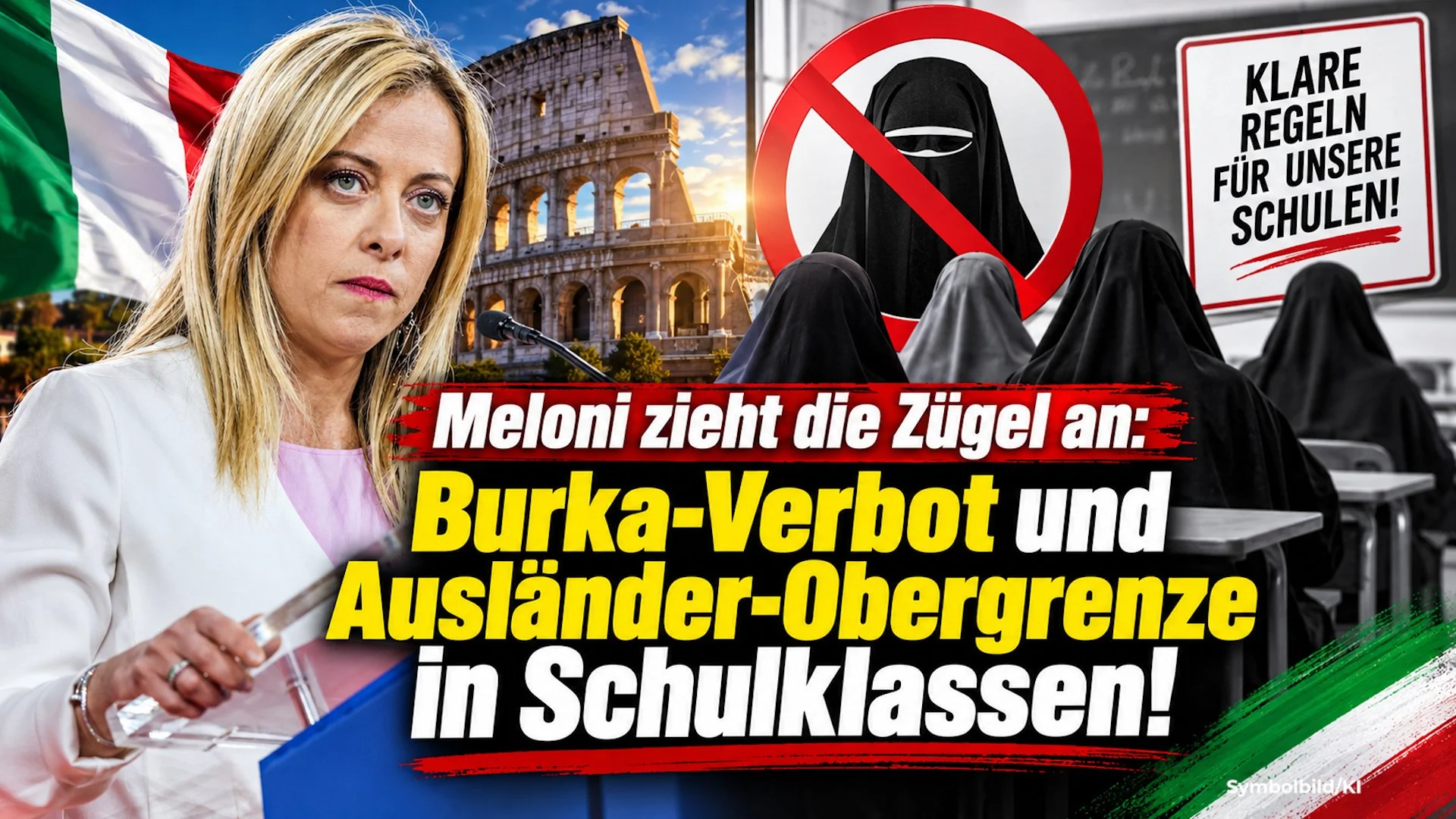 Meloni zieht die Zügel an: Burka-Verbot und Ausländer-Obergrenze in Schulklassen!