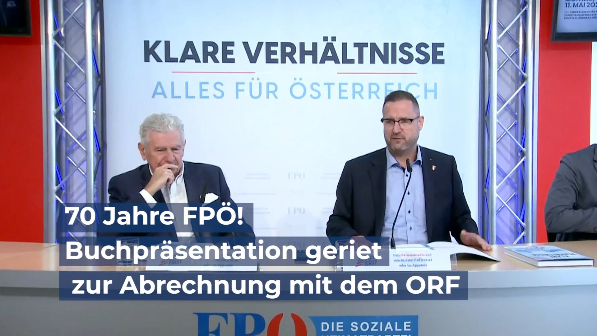 70 Jahre FPÖ! Buchpräsentation geriet zur Abrechnung mit dem ORF