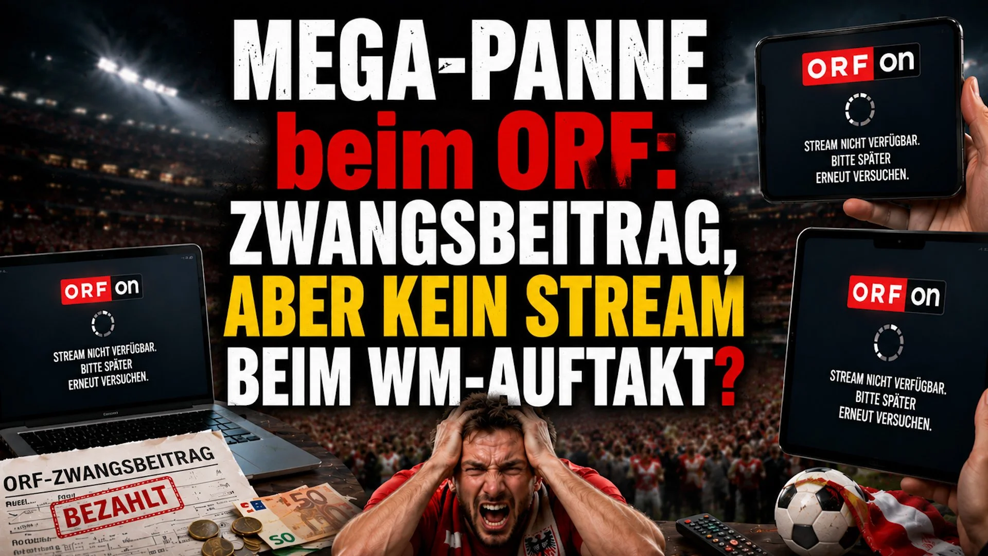 Mega-Panne beim ORF: Zwangsbeitrag, aber kein Stream beim WM-Auftakt?