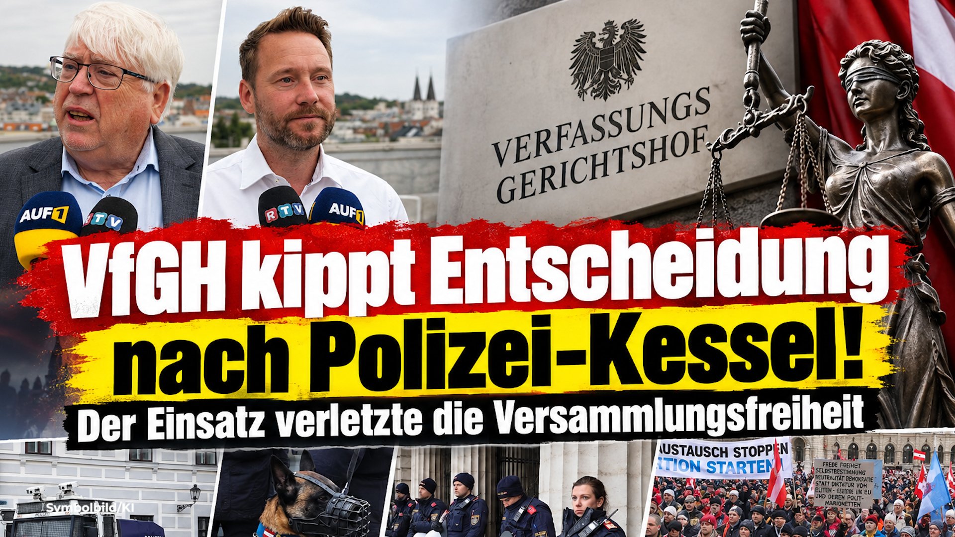 VfGH kippt Entscheidung nach Polizei-Kessel! Polizei-Einsatz verletzte Versammlungsfreiheit