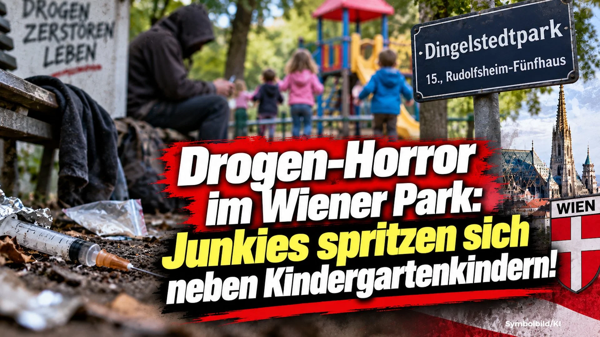 Drogen-Horror im Wiener Park: Junkies spritzen sich neben Kindergartenkindern!