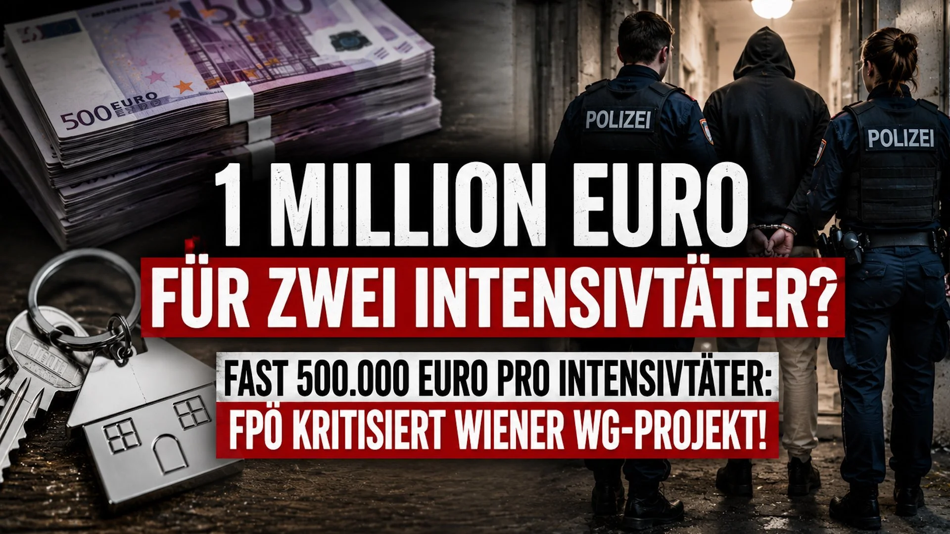 1 Million Euro für zwei Intensivtäter? Fast 500.000 Euro pro Intensivtäter: FPÖ kritisiert Wiener WG -Projekt!