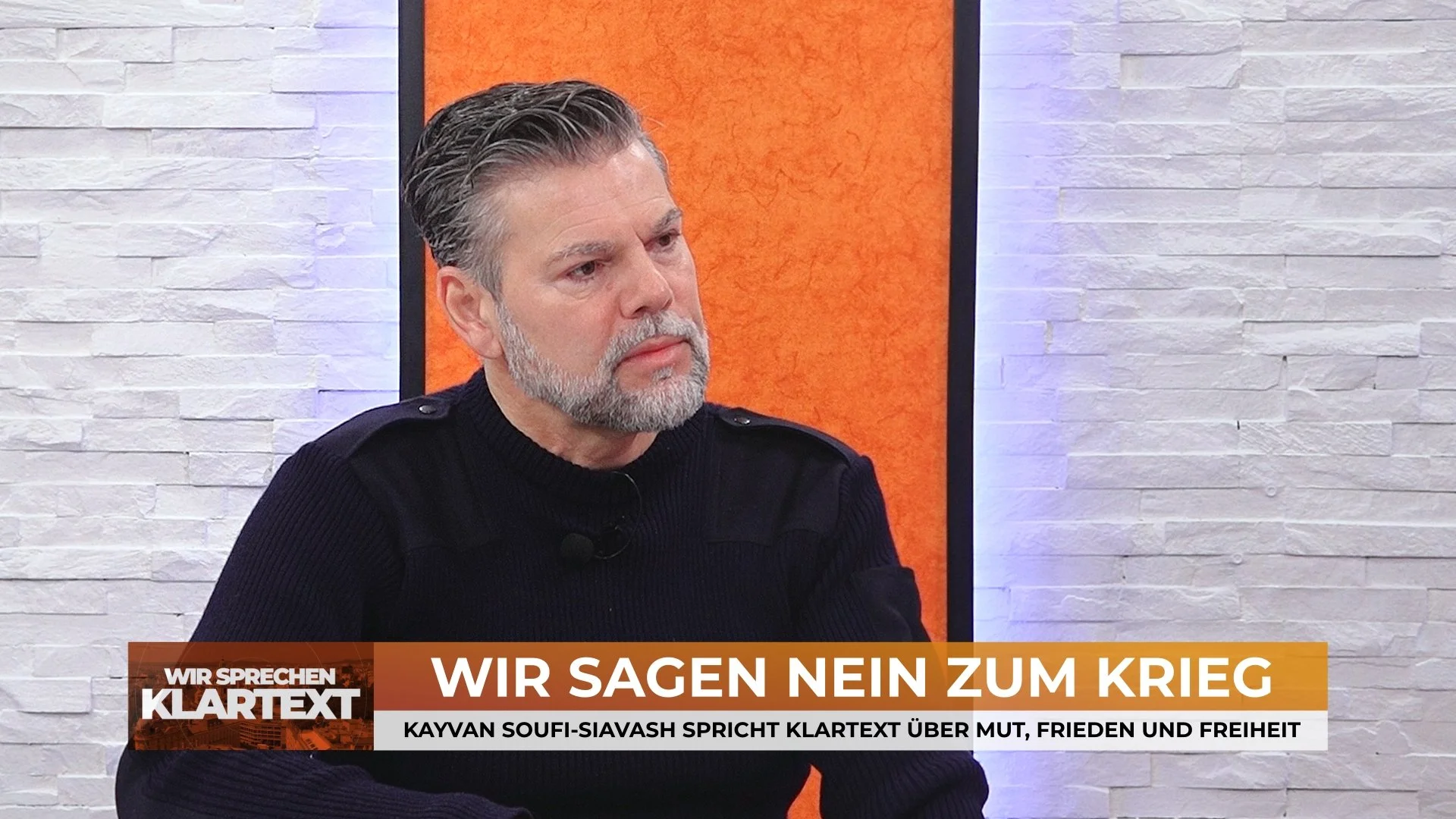 Wir sagen Nein zum Krieg - Kayvan Soufi-Siavash zu Gast bei "Wir sprechen Klartext"