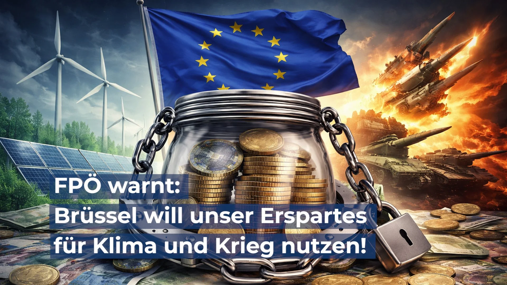 FPÖ warnt: Brüssel will unser Erspartes für Klima und Krieg nutzen!