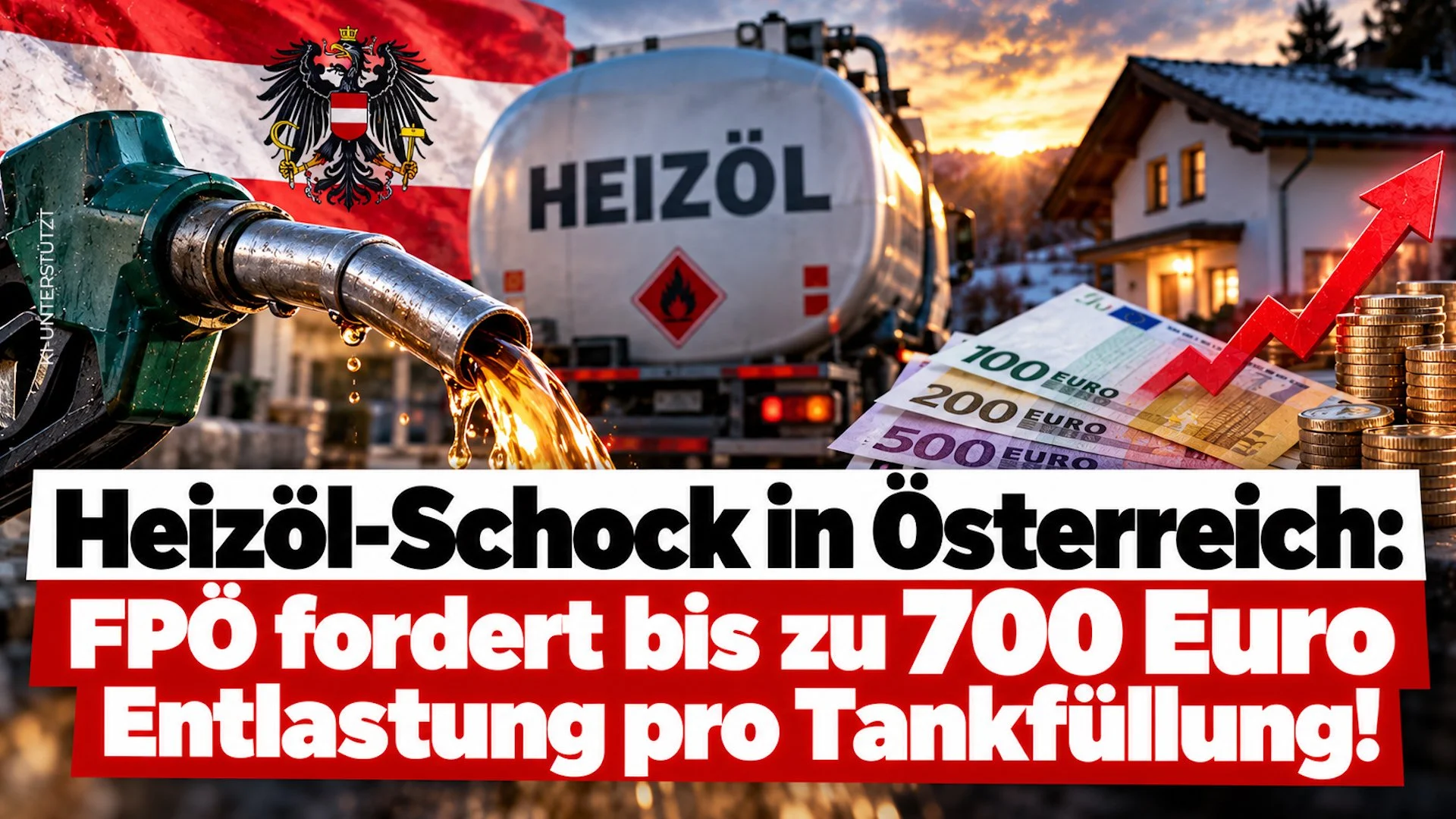 Heizöl-Schock in Österreich: FPÖ fordert bis zu 700 Euro Entlastung pro Tankfüllung!