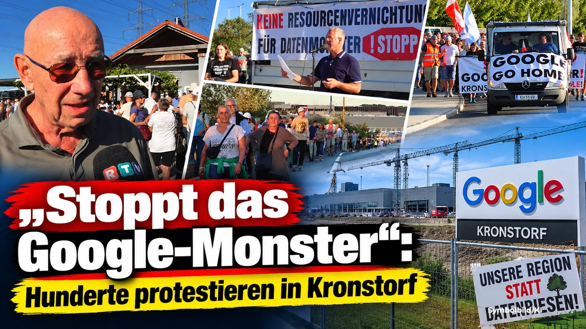 „Stoppt das Google-Monster“: Hunderte protestieren in Kronstorf
