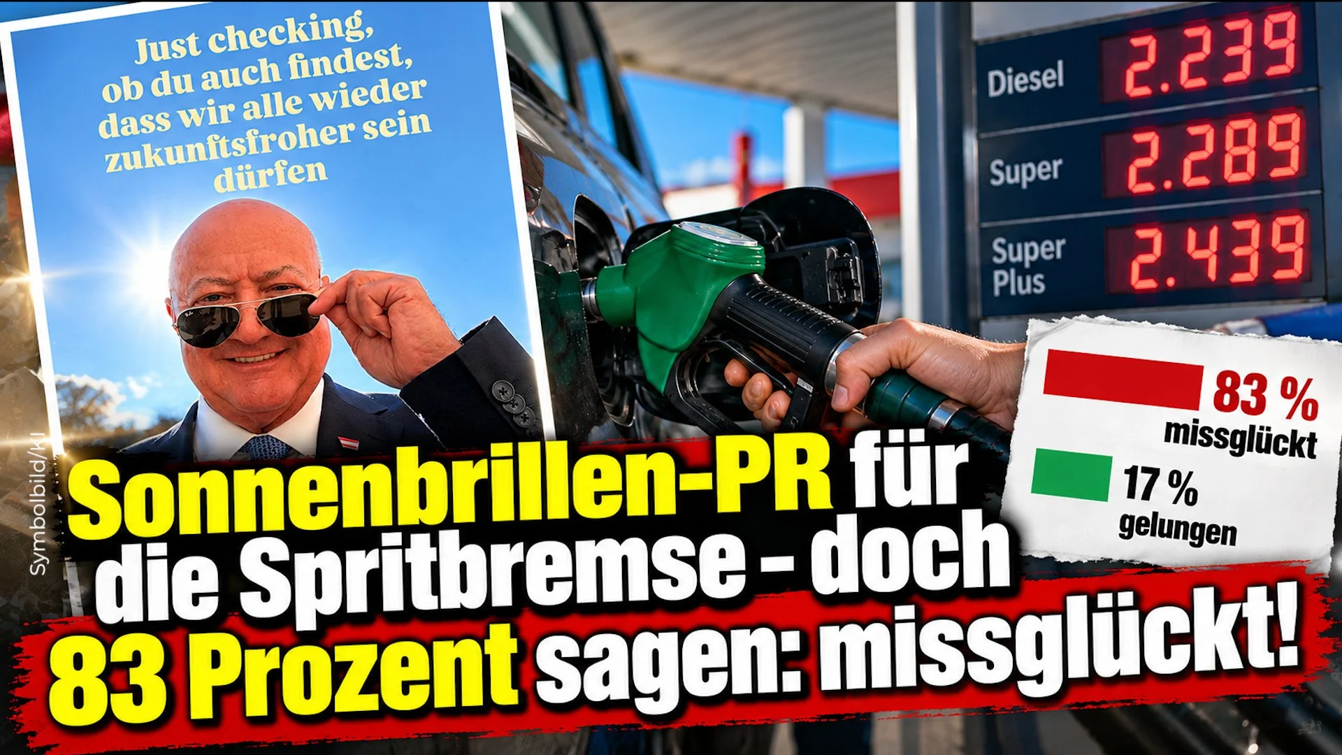 Sonnenbrillen-PR für die Spritbremse Stocker feiert Spritpreisbremse – doch wie viel kommt wirklich an?