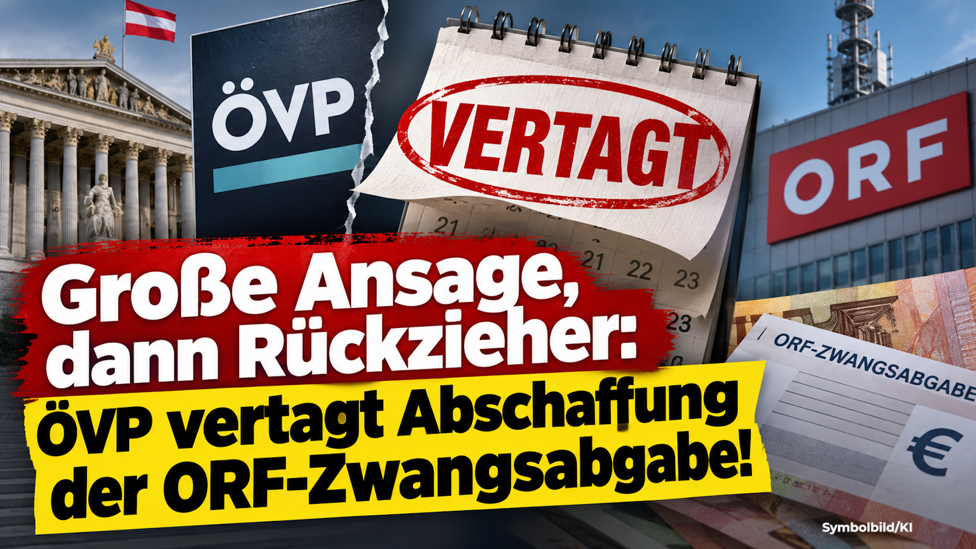 Große Ansage, dann Rückzieher: ÖVP vertagt Abschaffung der ORF-Zwangsabgabe!