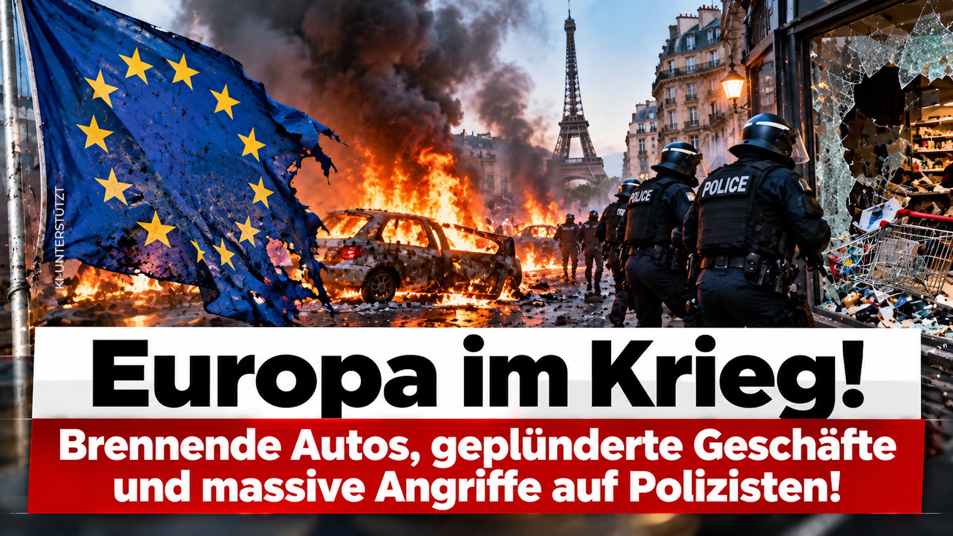Europa im Migrantenkrieg - Brennende Autos, geplünderte Geschäfte und massive Angriffe auf Polizisten!