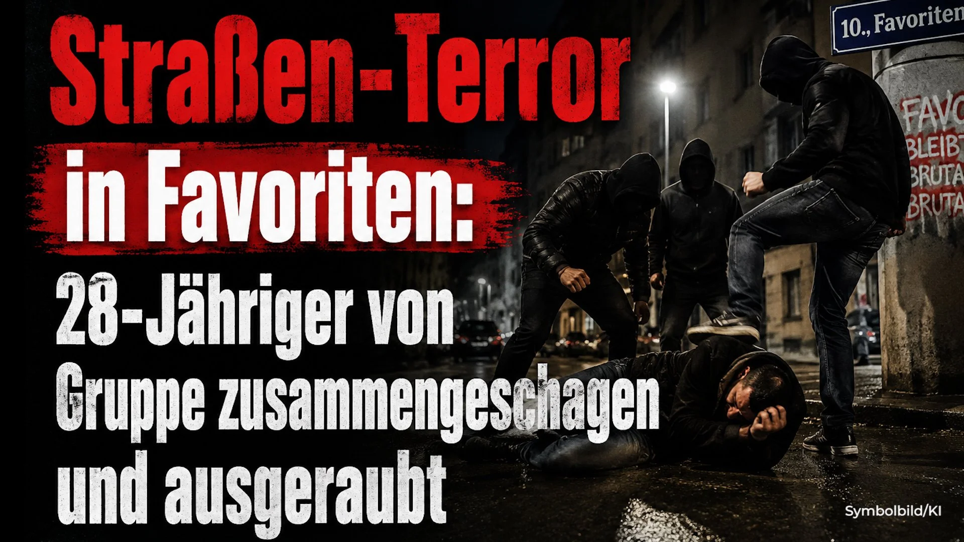 Straßen-Terror in Favoriten: 28-Jähriger von Migrantengruppe zusammengeschlagen und ausgeraubt