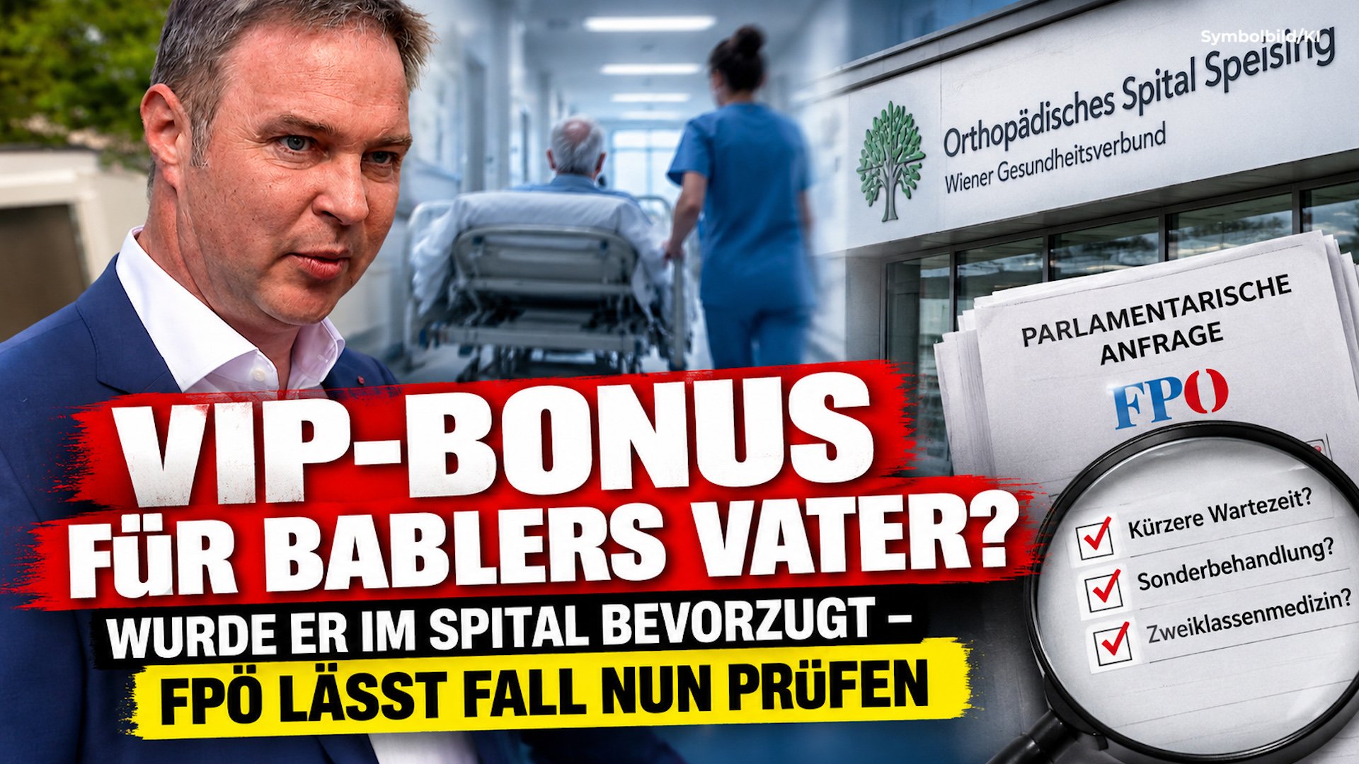 VIP-Bonus für Bablers Vater? Wurde er im Spital bevorzugt? - FPÖ lässt Fall nun prüfen