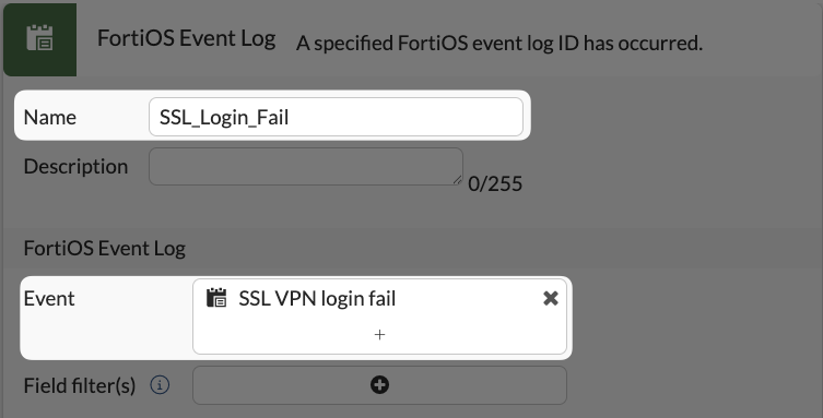 Setting Automation Trigger for SSL VPN login fail events