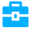 Icon of a light blue toolbox with a handle