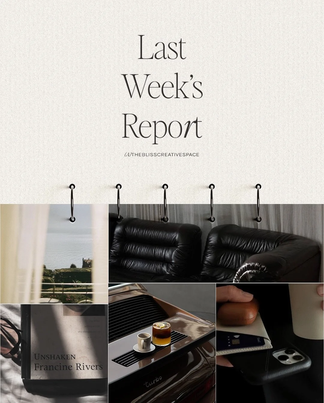 I highly recommend slide 5 🌹

Hopped on the weekly report trend, and I got this particular template inspo from the amazing @denocampo.

#creativestudio #theblisscreativespace #brandingandwebdesign