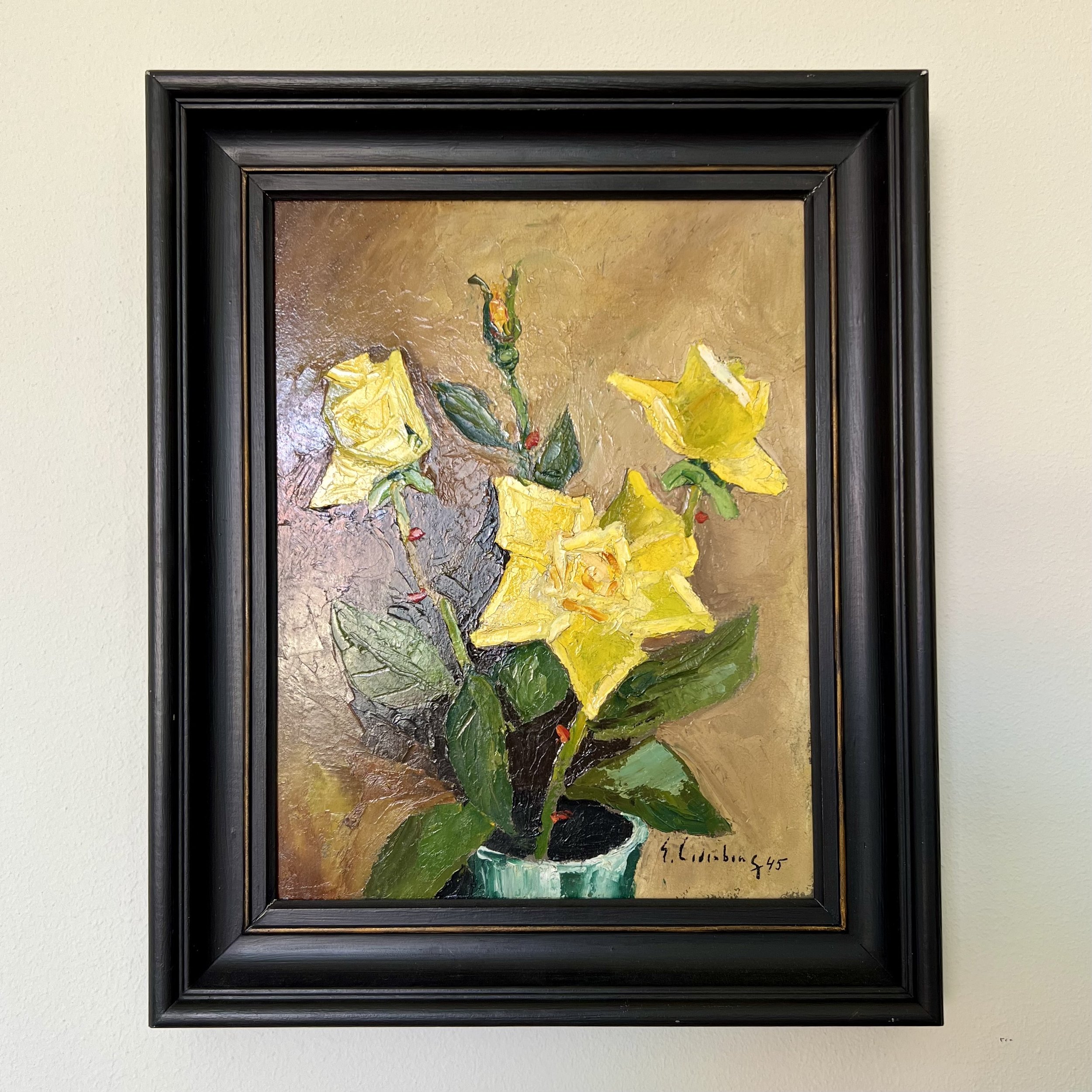 Oil Painting Yellow Roses