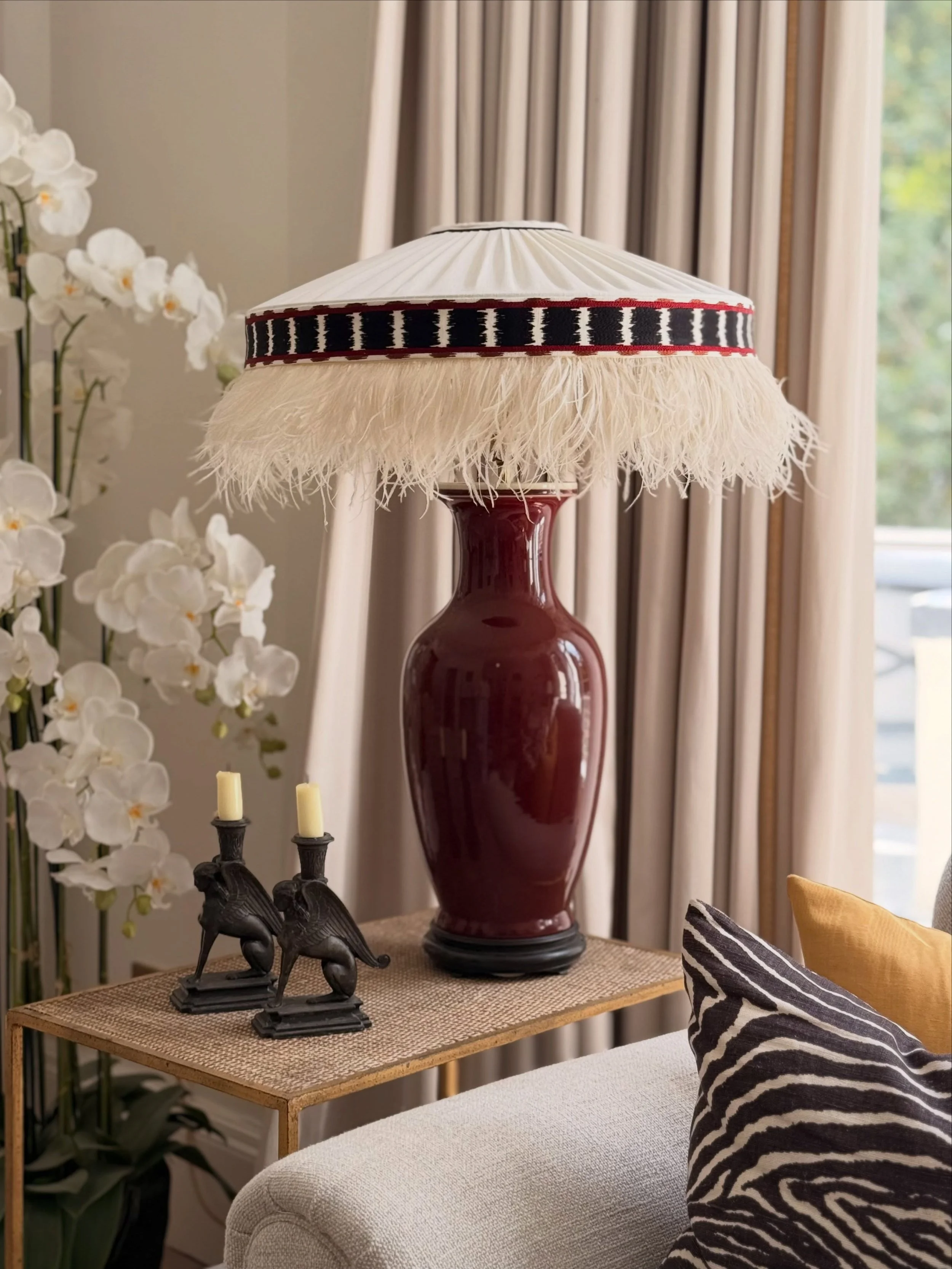 Possibly the most dramatic lamp and lampshade combo I&rsquo;ve ever photographed. Very far from my usually rather subdued photos, but I absolutely love it. The fabulous shade is by @earth.by.le. Would you go this bold?

New items on the website. Link