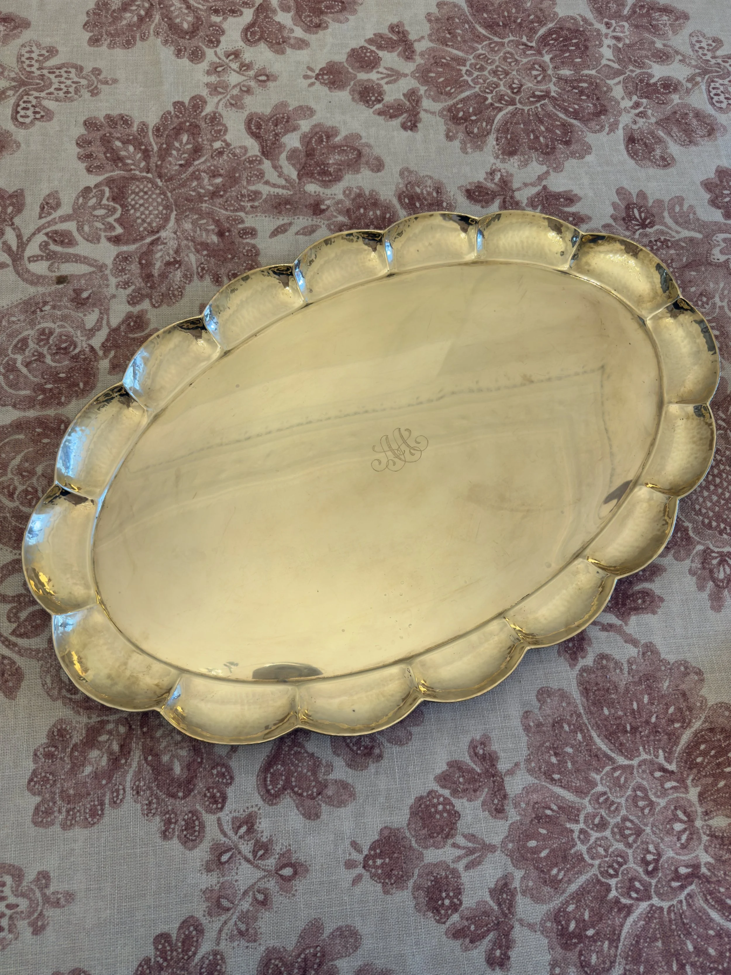 Swedish Midcentury Brass Tray Large