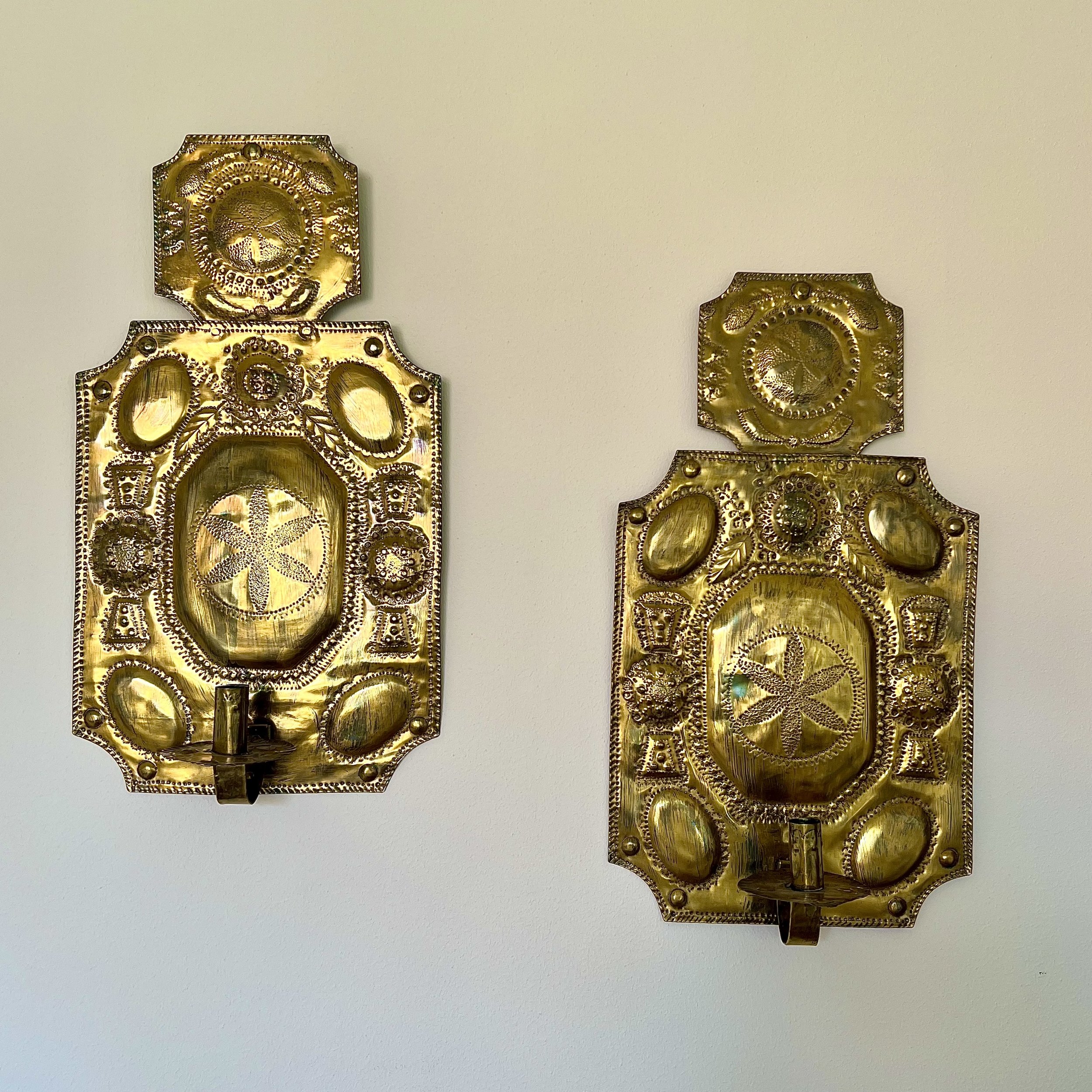 A Pair of Brass Sconces