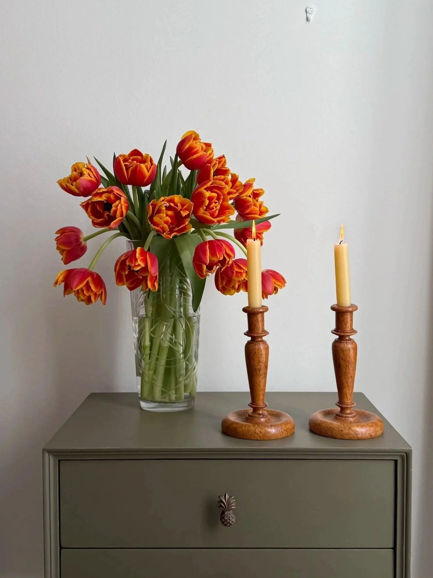Pair Of 19th Century Swedish Burr Candle Holders