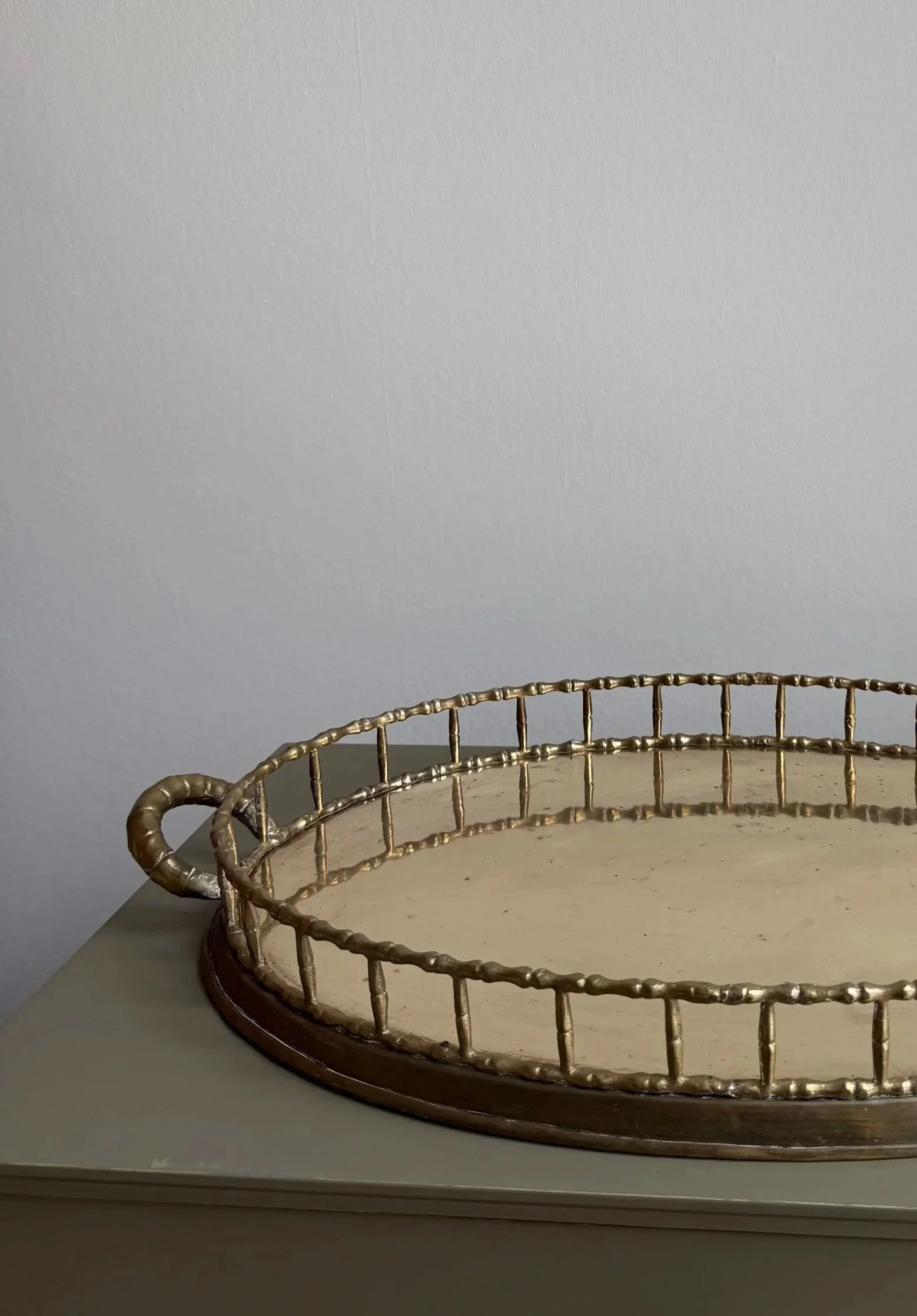 Faux Bamboo Brass Tray