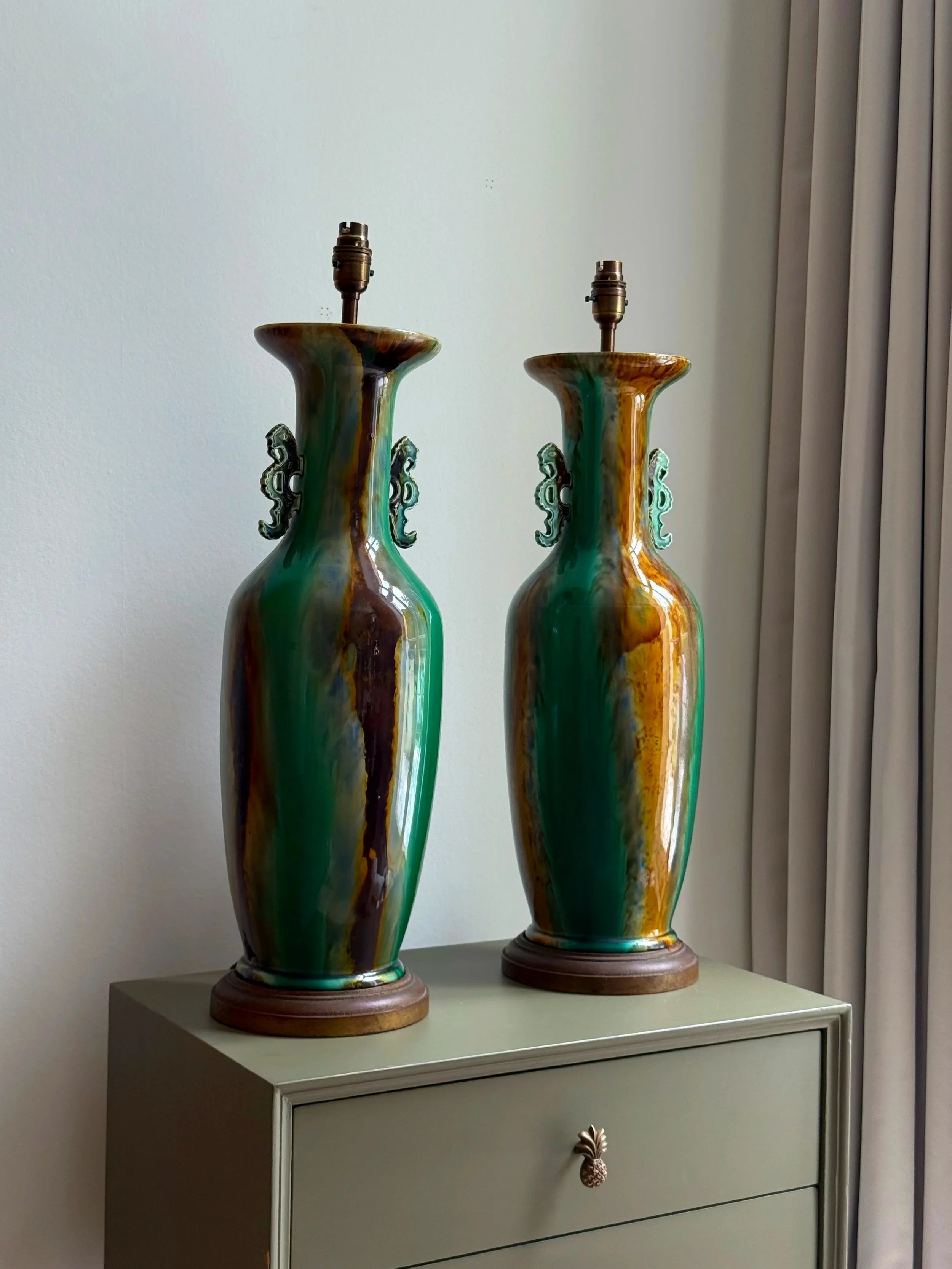 emerald glazed lamps