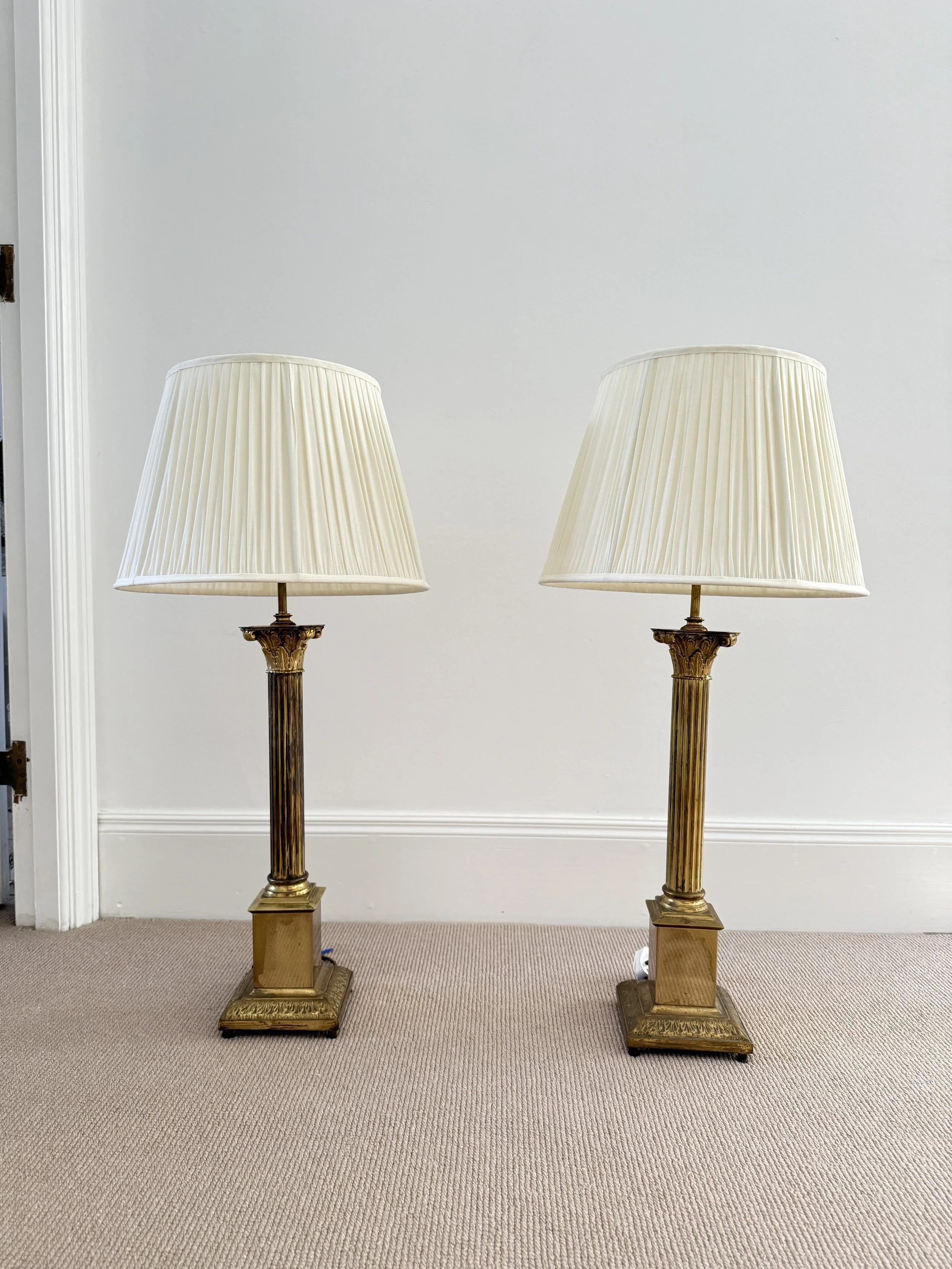 Corinthian gilt brass lamps