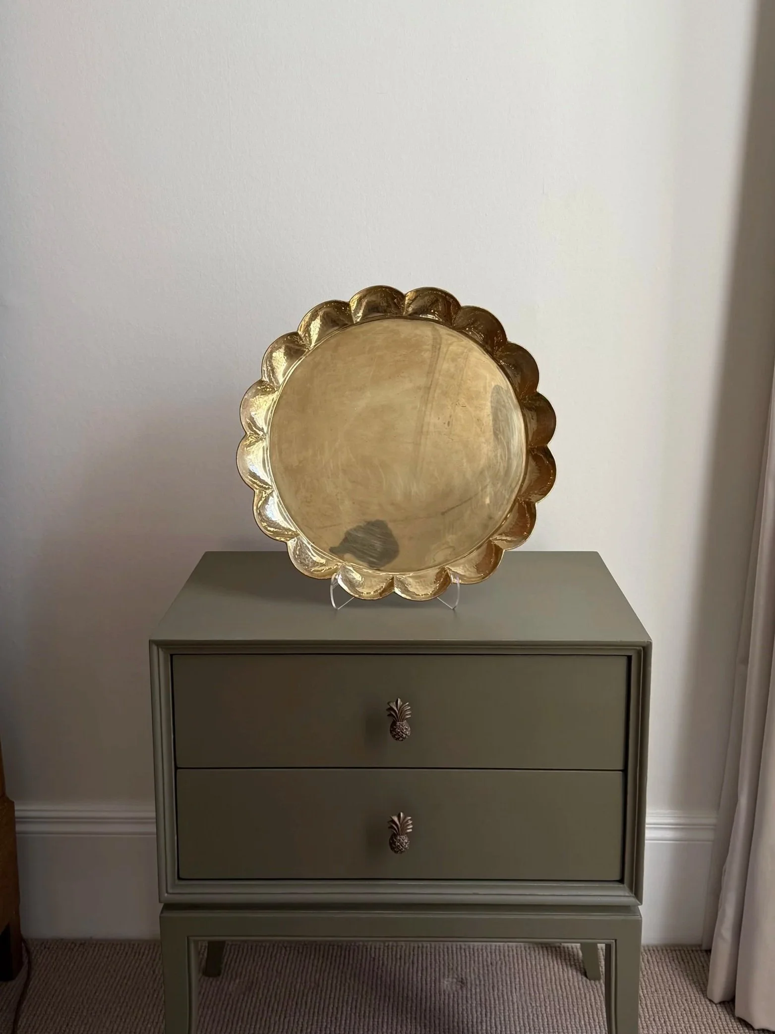 Swidish Mid-Century Round Brass Tray