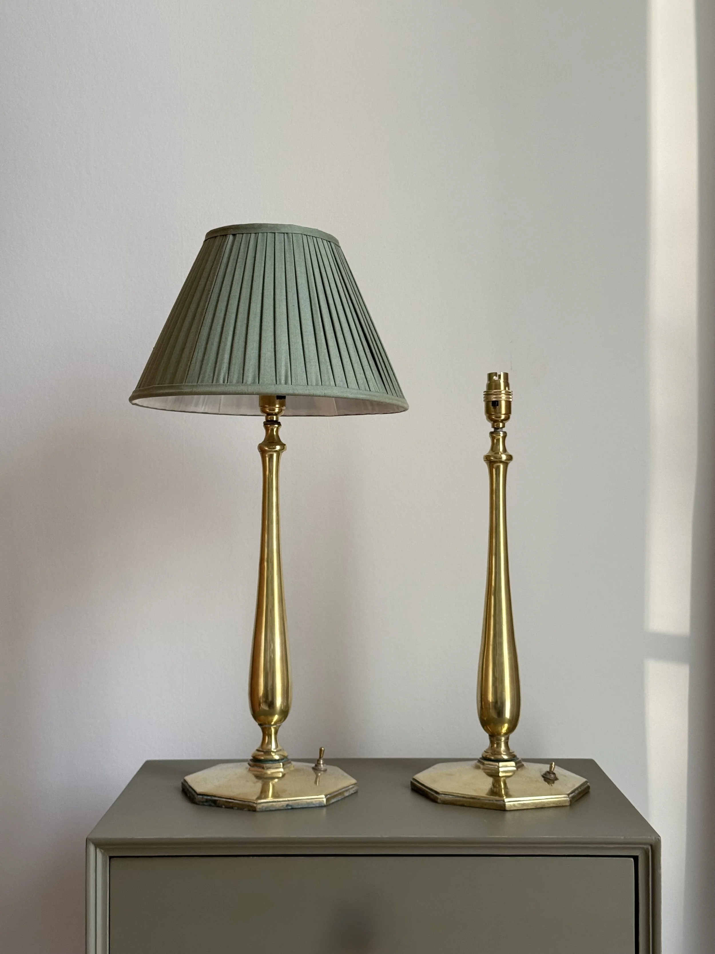 A Pair Of Similair Octagonal Lamps
