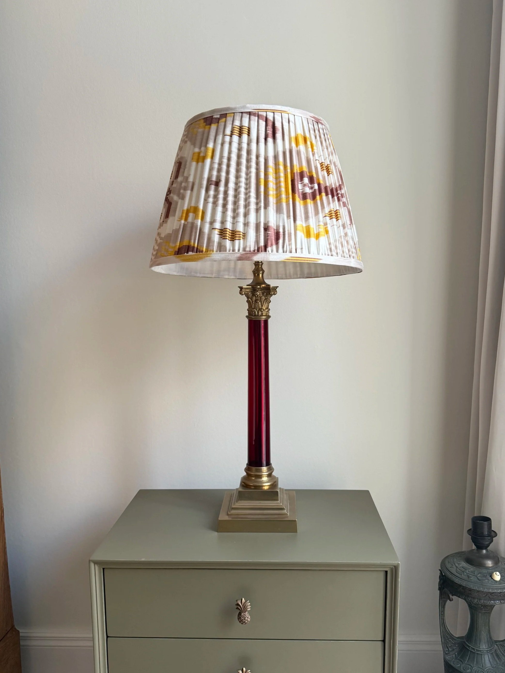 Corinthian Column Red Glass Lamps