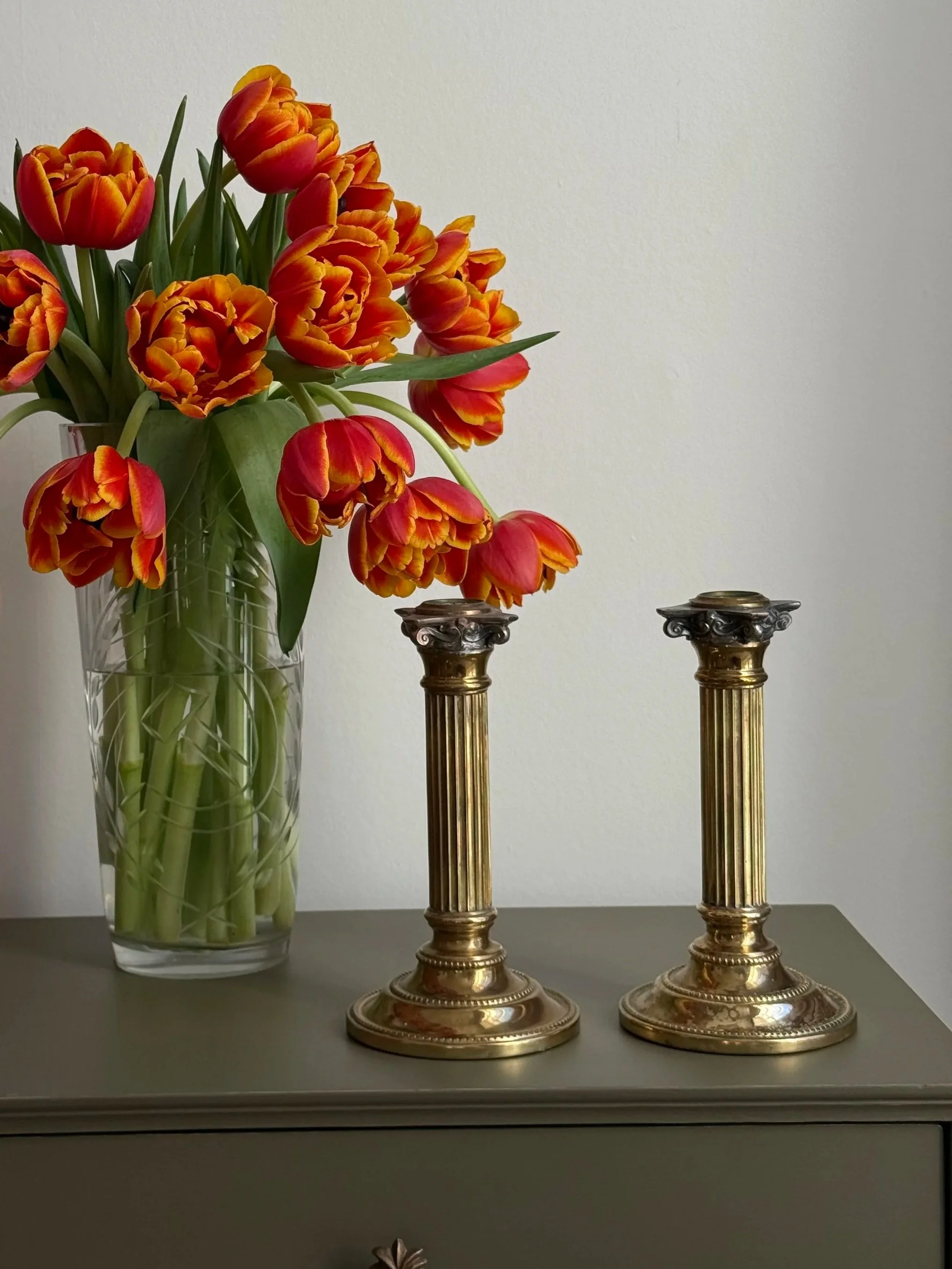A Pair Of Column Candle Holders