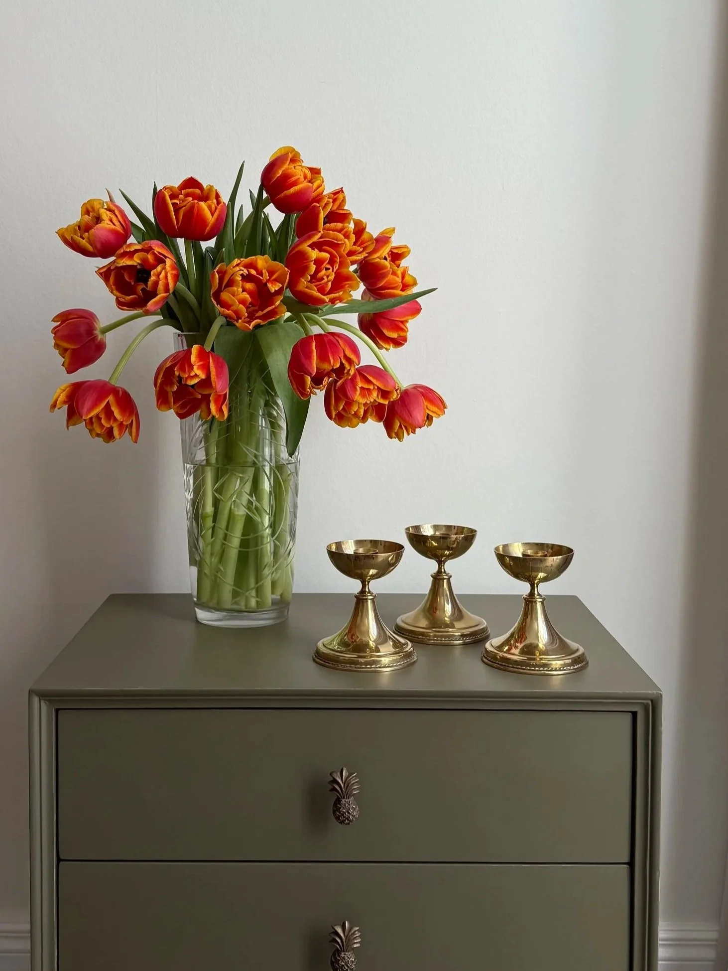 Swedish Midcentury Brass Candle Holders