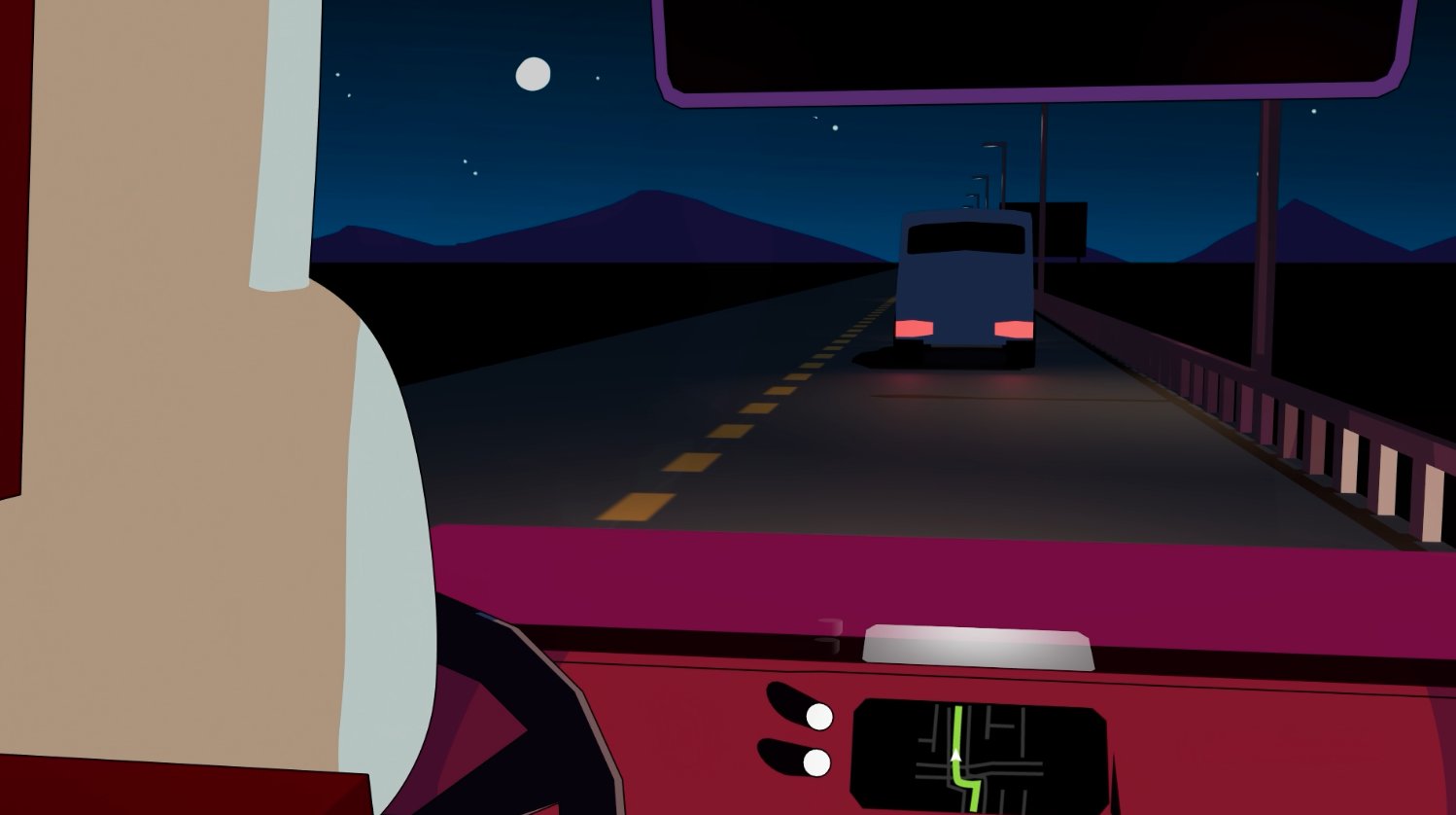 The second scene highlights toon shading and car animation, using different camera angles to showcase the dangers of cannabis and driving. 