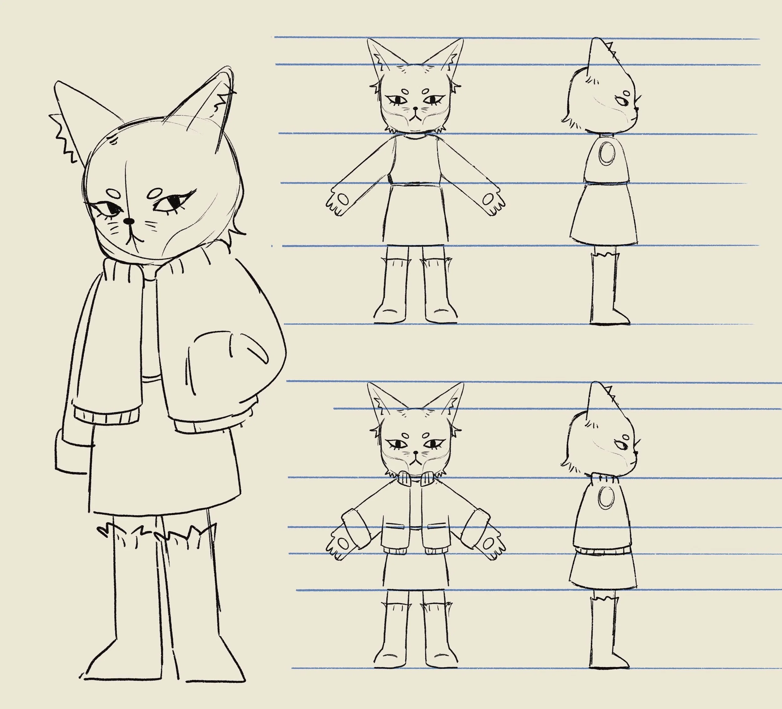 Character turnaround sheet.