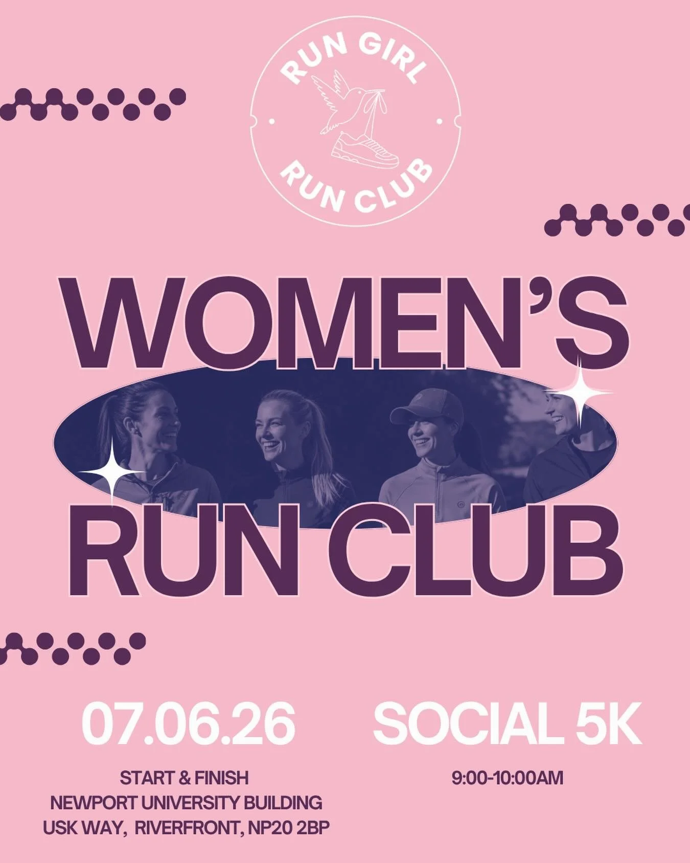 Hi girls! See you this Sunday 9am. New runners, seasoned runners and walkers all welcome. Come alone or bring a friend. Rest assured, cliquey is NOT our vibe, so be brave and come join us. You got this!! 🤗 5km + (a little bit 😉) loop. Chat as we go