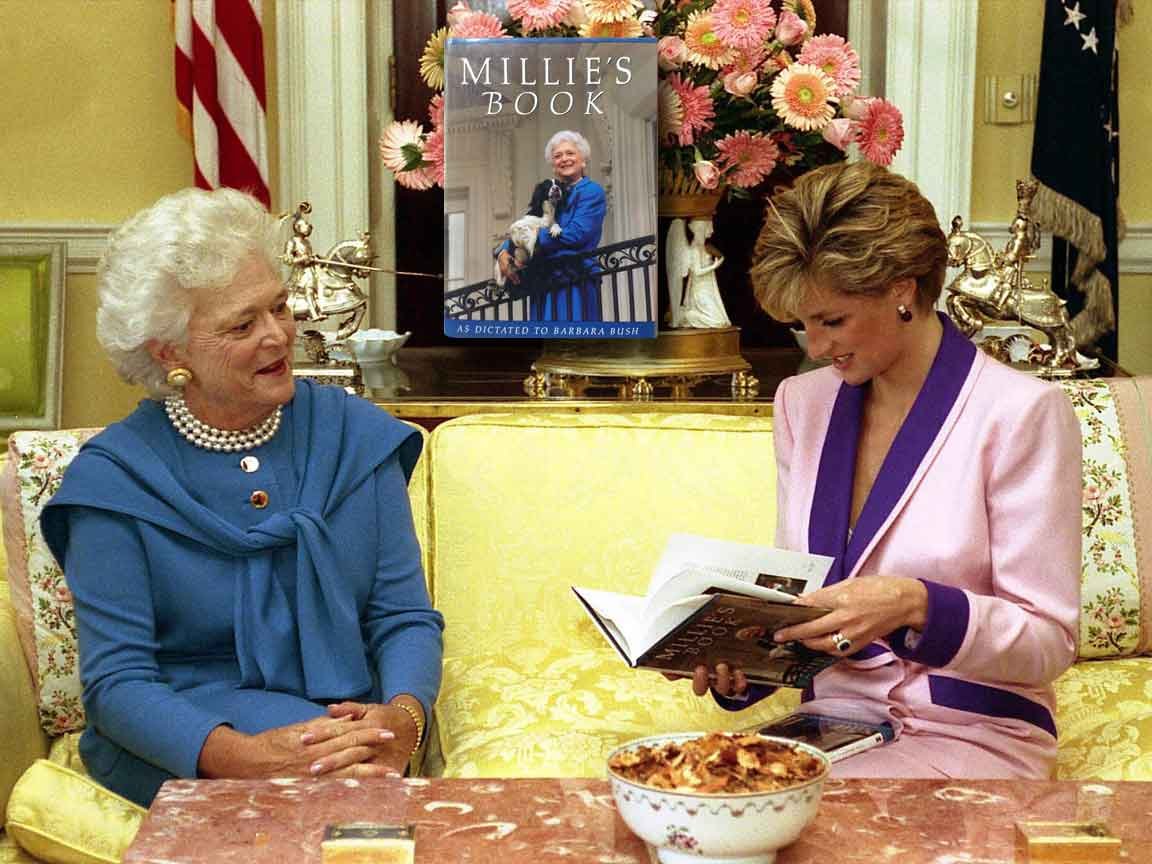 Barbara Bush Shares Millie’s Tale with Princess Diana