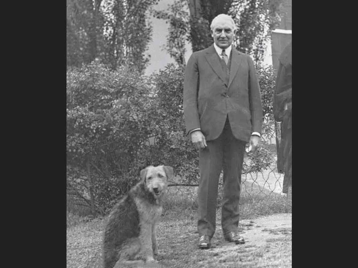 Warren G. Harding with Laddie Boy