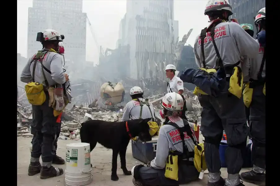  FEMA 4148 - Members of the Florida Urban Search and Rescue Task Force-1 prepare to enter Ground Zero to search for victims of the World Trade Center collapse. Photo by Michael Rieger/ FEMA News Photo. 