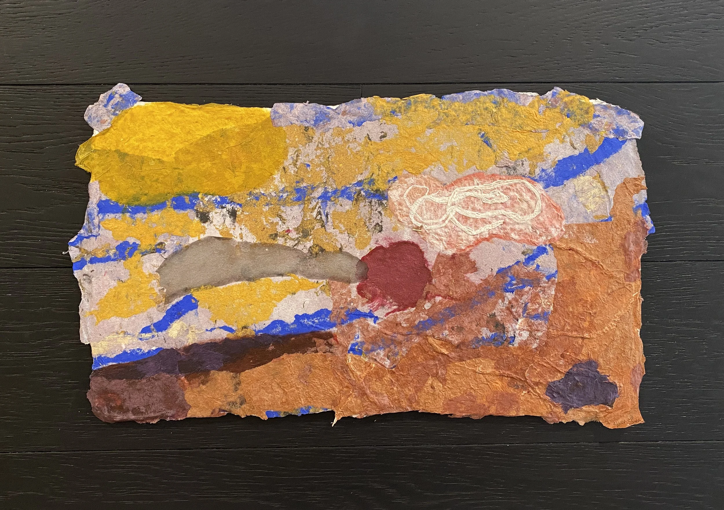 A Day’s Rising
20 ¾” x 15”
pigmented paper pulp on paper, wax, mounted on wood  

