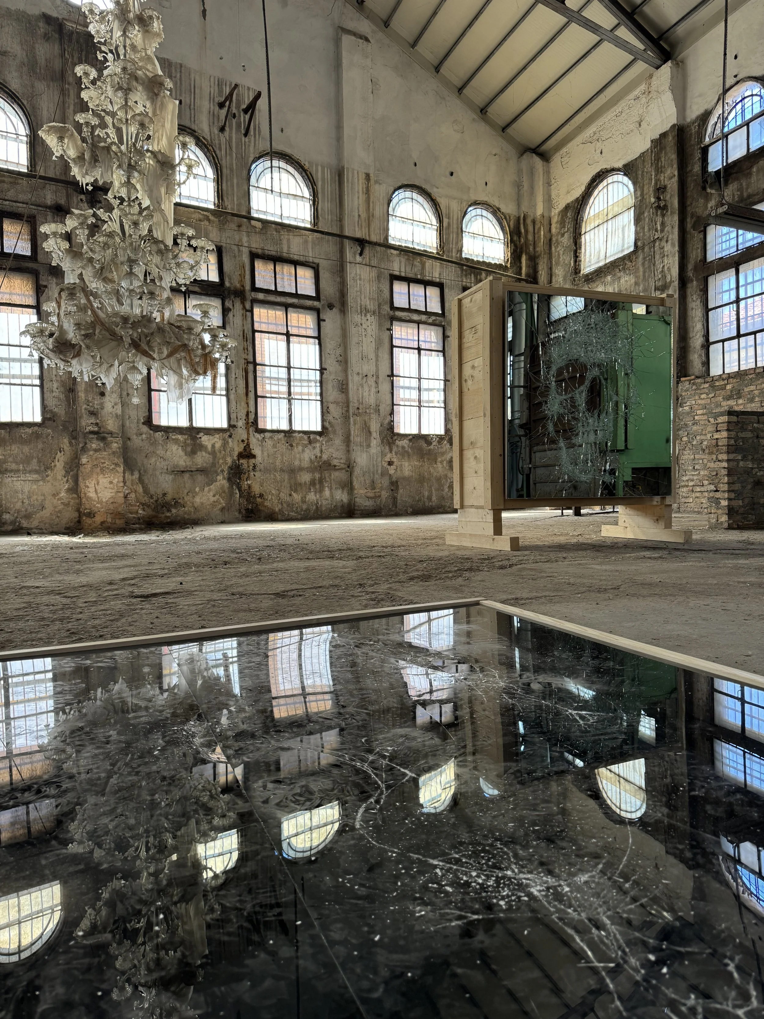 Simon Berger, glass work at Glasstress 8½, Fondazione Berengo, Murano, 2024