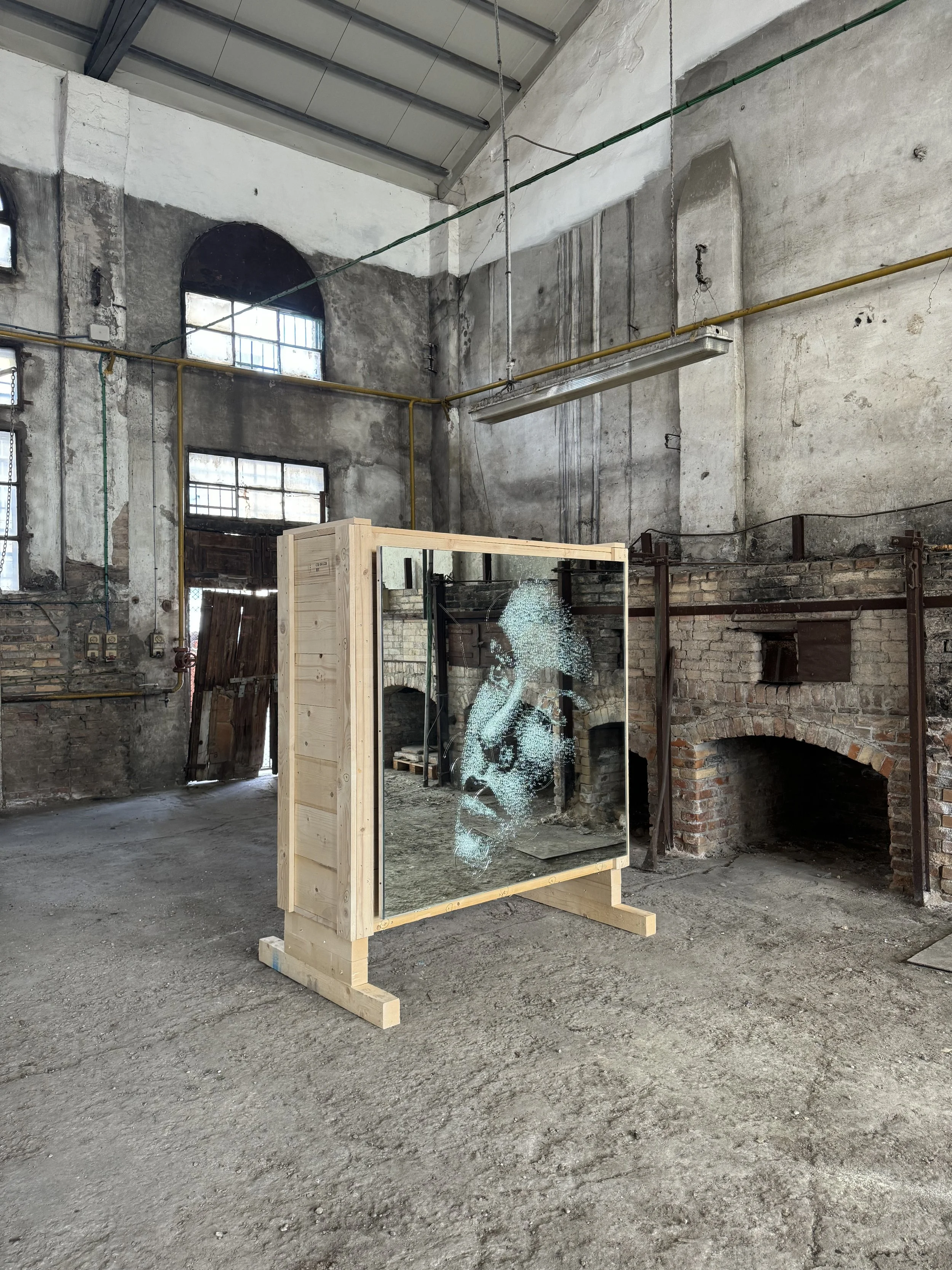 Installation view of Glasstress 8½ with works by Simon Berger, Murano, 2024