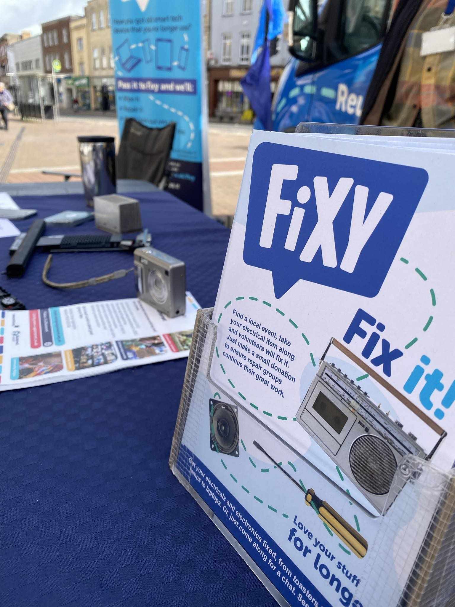 Fixy stand at an event