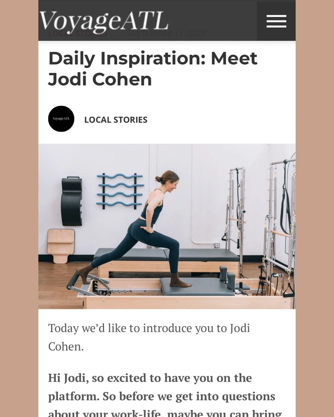 So busy doing the work I forgot to share my chat with @voyageatl last year! I loved the theme of risk taking and lessons learned on this career journey.

Thank you for the spotlight 💫

#atlantapilates #atlpilatesinstructors