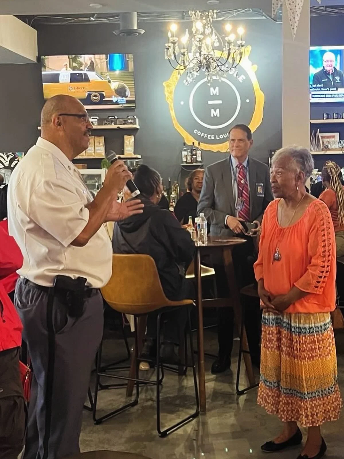 Big thanks to the District V Coffee Club for hosting me yesterday โ๏ธ. These gatherings are such an awesome example of civic engagement at the local level, neighbors coming together, asking questions, and building community. It’s exactly the kin
