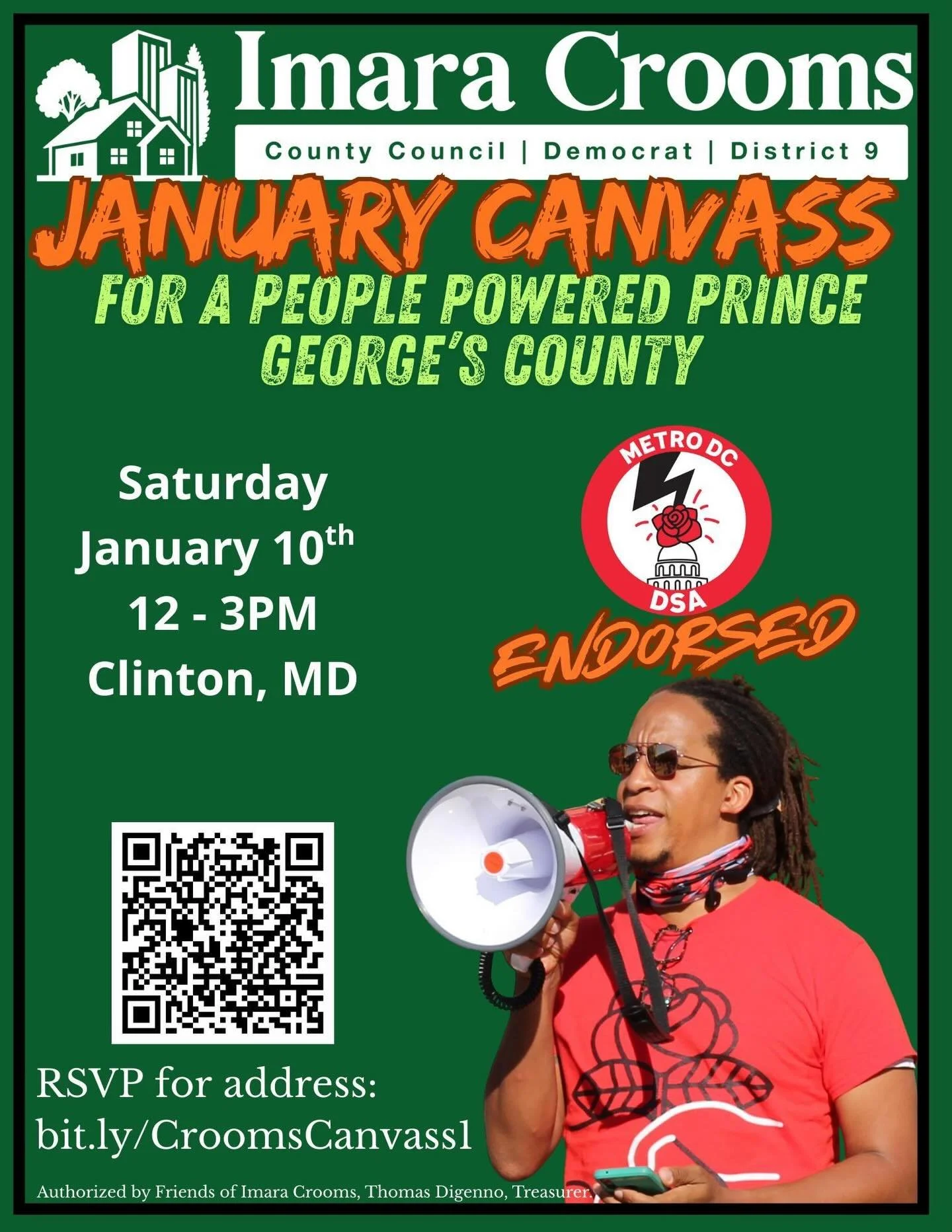 Let&rsquo;s hit those doors! 🚪✨
We&rsquo;re kicking off our first major canvass on Jan 10th in Clinton! Join us to talk with neighbors about the future of South County. Whether you&rsquo;re a pro or a first-timer, come see people-powered politics in