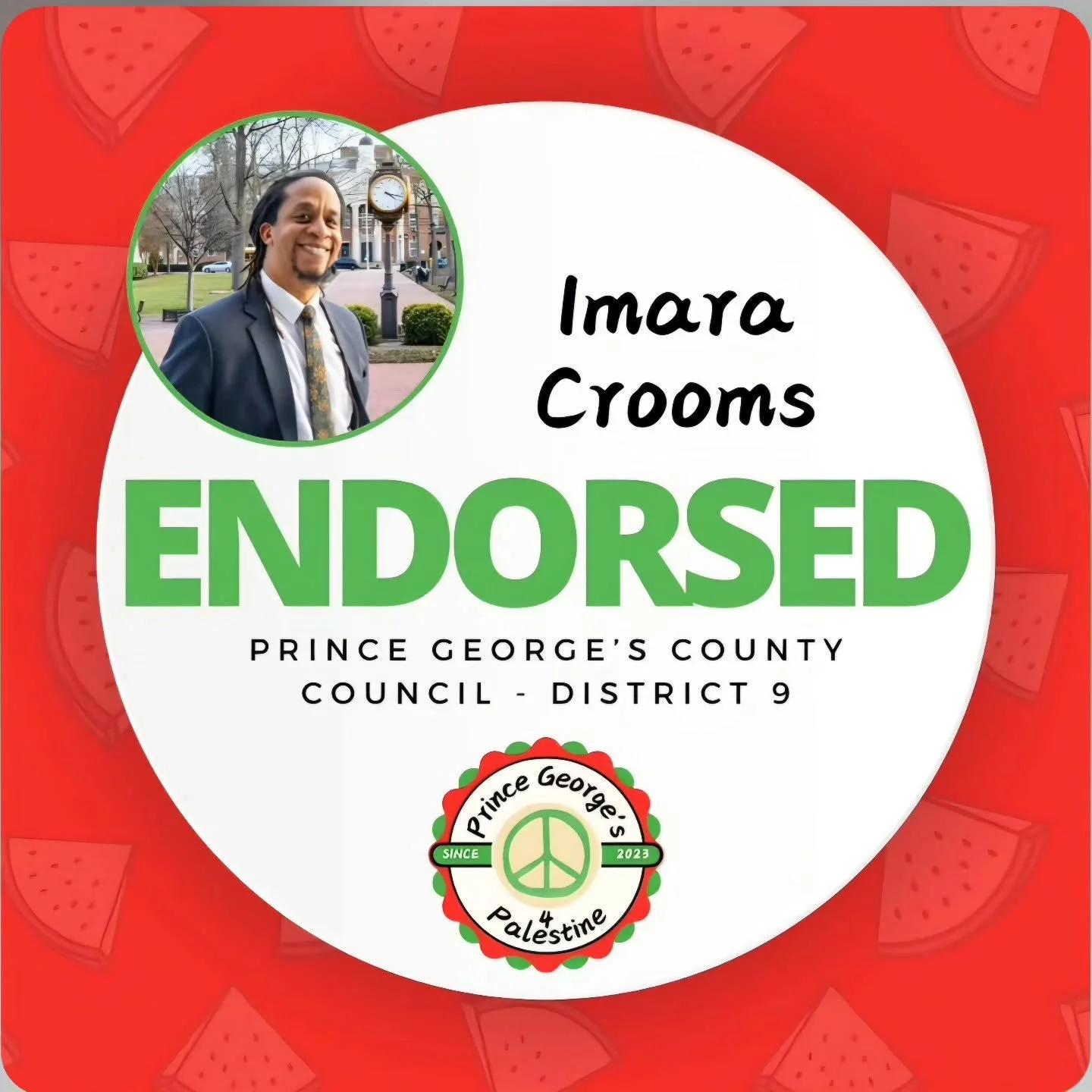 So deeply honored by the endorsement of @princegeorges4palestine ✊🏾🇵🇸

I've long believed that ​solidarity is not just a word; it is a commitment to our shared humanity.  At home and abroad people are watching the ongoing genocide with horror, and