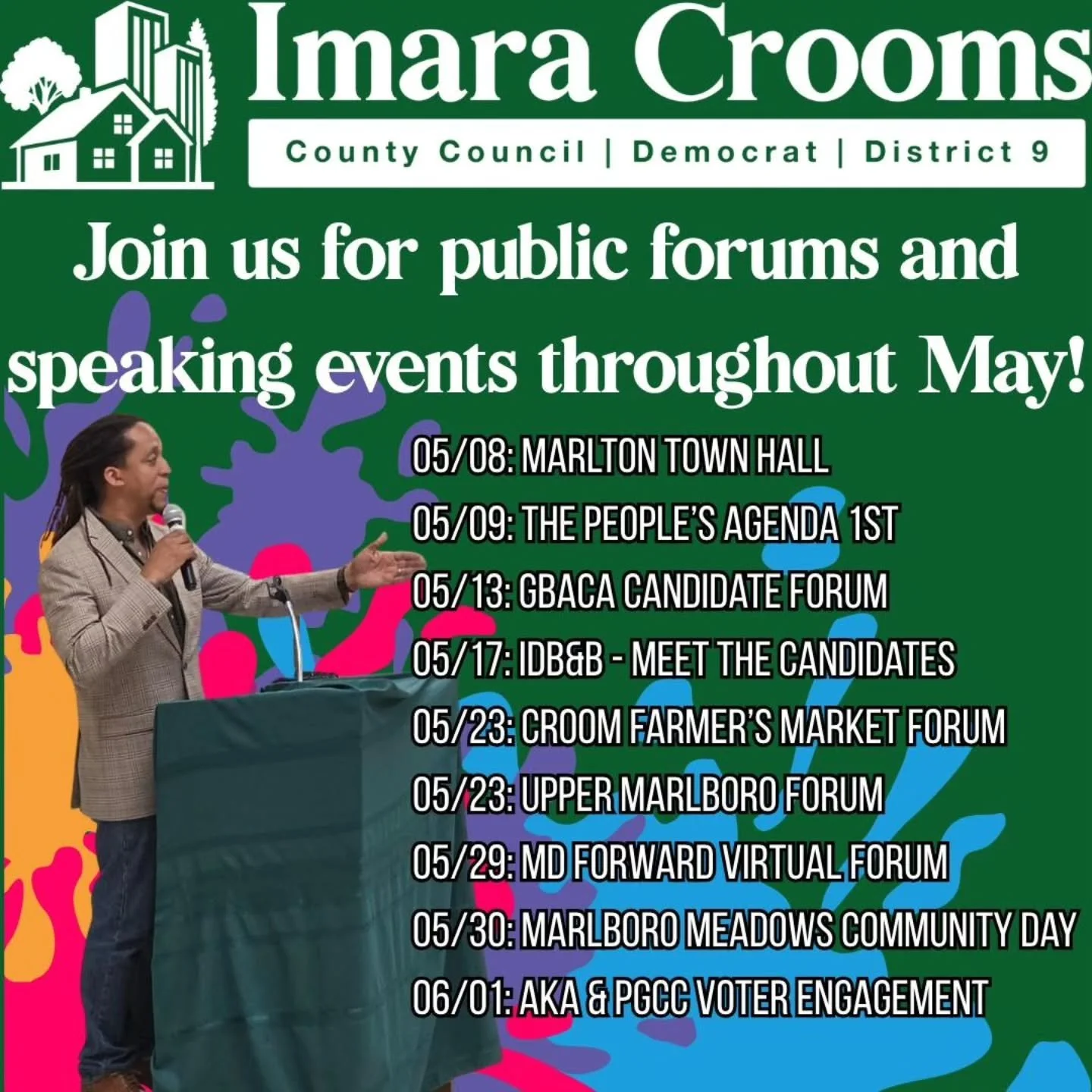 Come out and learn more about what's at stake in our district and how I plan to tackle the issues. Click the link in the bio for more details, and visit https://www.imaracrooms.com/events

#ImaraForPG #PrinceGeorgesCounty #LocalPolitics #PeoplePowere