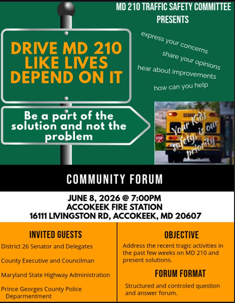 Accokeek Community forum: MD 210 Traffic Safety