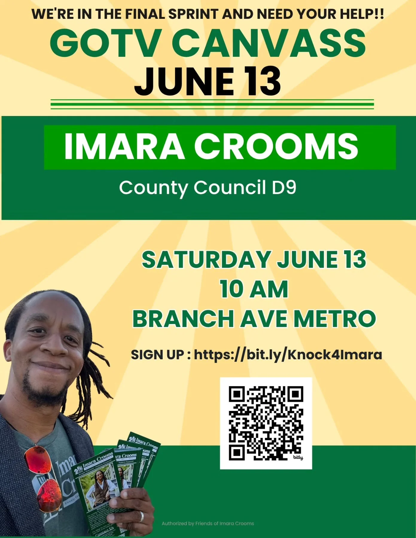 Join us as we knock these doors and urge our neighbors to hit the polls. This Saturdays GOTV focused canvass is about talking to people on the future of our community and getting them out to vote!

All are welcome, from absolute newbies to veteran do